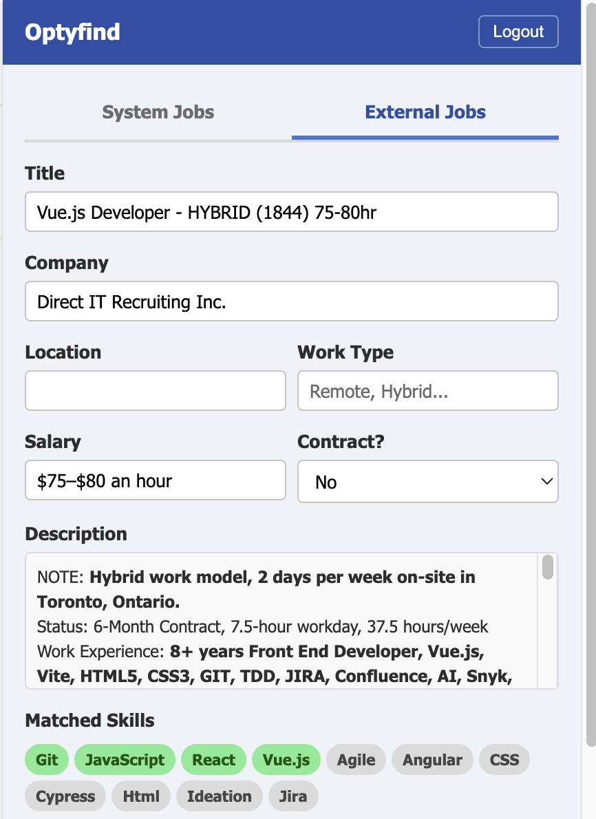 Chrome Extension save the job