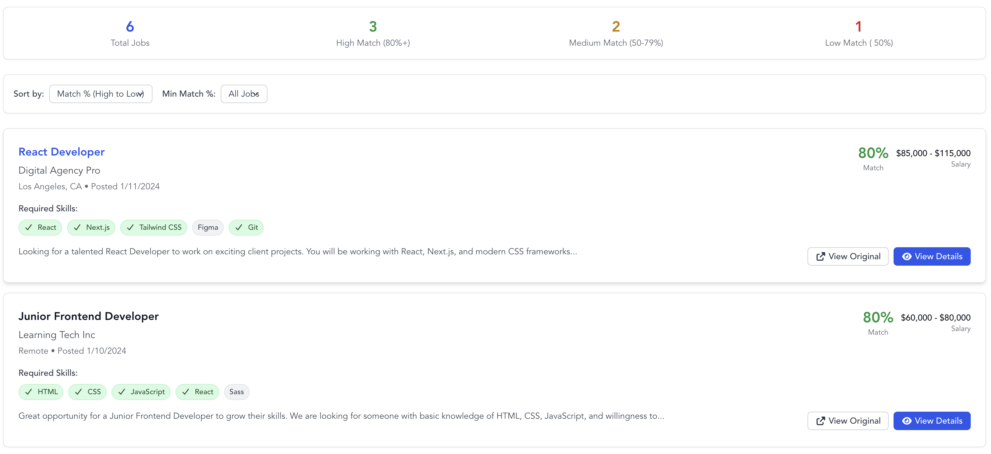 Optyfind search results